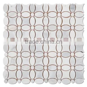 MM-CV280 Low Price Bathroom Natural Stone White Color Flower Shape Marble Mosaic thumbnail-1