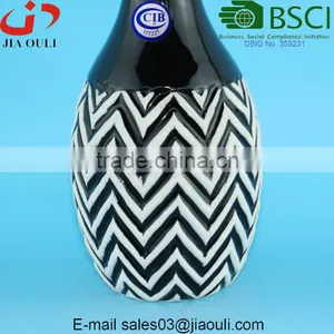 Decorative Vases Glazed and Wash Black/white Ceramic Flower Vases for Home Decor thumbnail-2