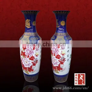 Hot Selling Decorative Large Blue Ceramic Vases for Hotels thumbnail-1