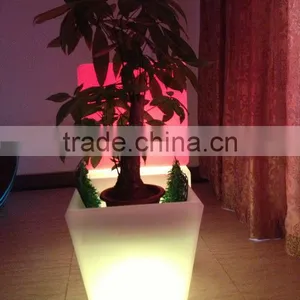 PE Material Rotational Moulding Plastic Waterproof Colorful LED Garden Flowerpot thumbnail-1