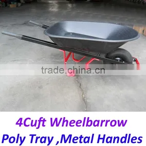 America 4Cuft Poly Tray Metal Handles Wheelbarrow for Gardenning thumbnail-2