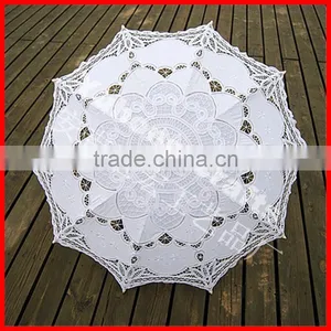 Victorian Style White Lace Crafts Parasol for Promotion thumbnail-5