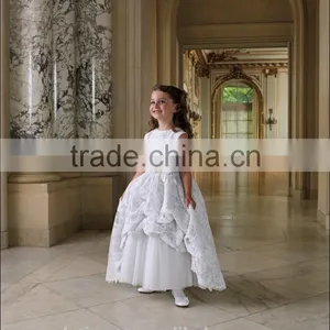 White Halter off Shoulder Taffeta Gown Handmade Baby Dress thumbnail-1
