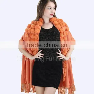 CX-B-P-68K Hot Winter Women's Thick Warm Fur Pashmina Cashmere Stole Scarves Shawl Wraps thumbnail-1