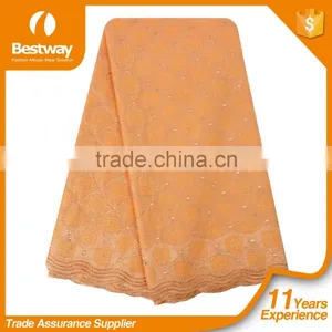 Cheap Price Hign Quality Square Style Cotton Swiss Voile Lace With Stones for Clothes SL0408 thumbnail-3