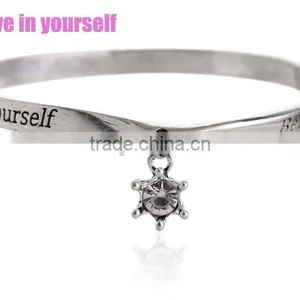 Diy Small Charm Bangle Custom Name Logo Bangle Women Twist Daily Wear Bangles thumbnail-1