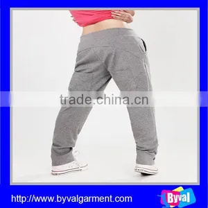 100%Cotton Womens Summer Casual Long Sports Pants With Drawstring & Button Design thumbnail-6