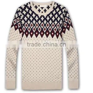 100% Cotton Geometric Designs Cheap Men Sweater thumbnail-1