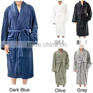 Mens Coral Fleece Spa Bathrobe thumbnail-1