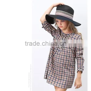 Latest Designs Fall Boutique Outfits Long Sleeve Girl Plaid Dress Wholesale Children's Boutique Clothing thumbnail-3