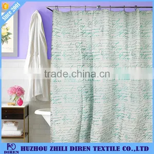 Custom British Letter Jacquard Hookless Shower Curtain for Hotel,Bath Room thumbnail-1