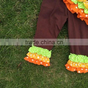 2T-7 New Baby Girls Thanks Giving Pant Outfits Turkey Boutique Outfits Matching Hair Bows and Chunky Necklace Set thumbnail-4