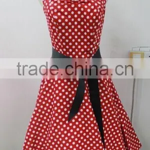 Western Sleeveless High Waist Midi Gowns Party Wear A Line Polka Dot Printed Dresses for Fat Girls 50's Style Dress thumbnail-1