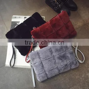 Autumn and Winter New Rabbit Fur Handbag Handbags Manufacturer in Hebei OEM Bag Factory thumbnail-1