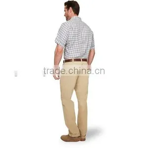 2015 LINEN SHORT SLEEVED SHIRT Check Classic Collar Business Men Shirts thumbnail-2