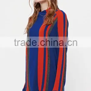 China Oem Fashion Women Strip Loose Pullover Long Sweaters Girl With Tassels thumbnail-3