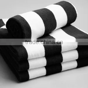 100% Combed Cotton Striped Bath Towels thumbnail-1
