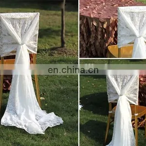Best Selling Fancy Wedding White Lace Chair Sashes thumbnail-2
