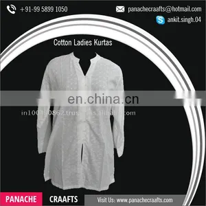 100% Cotton Summer Lucknowi Chikan Kurtis for Sale thumbnail-5