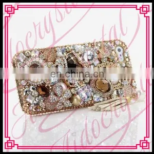 Aidocrystal Hot Sale Gold Luxury Design Rhinestone Crystal Covers Ladies Cell Phone Cases for Iphone 6 Plus thumbnail-6