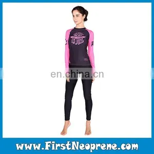 Pink Long Sleeve Lycra Top Quality Rash Guards For Women thumbnail-5