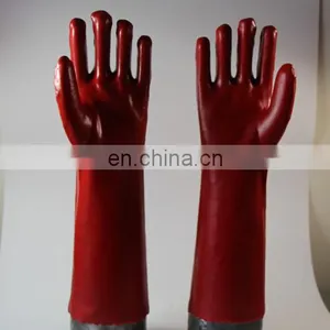 Full Coated Red PVC Glove thumbnail-1