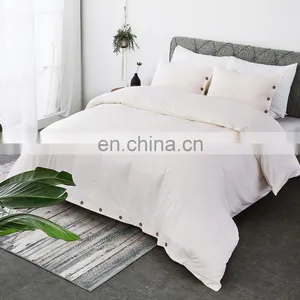 High Quality Wrinkle Resistant Full Size Adult Bedding Set Solid Duvet Cover Sets thumbnail-5