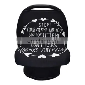 Preemie No Touching Sign Stretchy Baby Car Seat Cover Shopping Cart Grocery Trolley Cover Privacy Nursing Cover Carseat Canopy thumbnail-4
