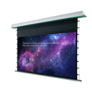 OEM/ODM In-Ceiling Recessed Electric Projector Screen Aluminum Casing Hidden In Ceiling Motorized Automatic Projector Screen thumbnail-1