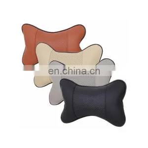 Car Pillow Massage Breathe Car Rest Cushion Vehicle Auto Car Seat Back Pillow Winter Leather Head Neck Rest Cushion Headrest Pad thumbnail-1