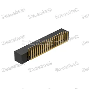 Denentech 1.27mm Pitch H4.9 Dual Row Right Angle Male DIP Box Header Connector thumbnail-2