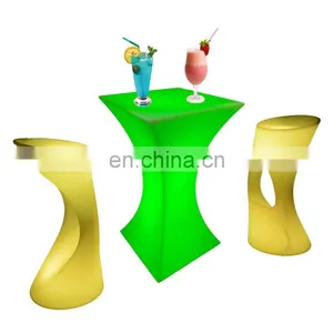 Garden Furniture Light up Patio Table Rgb Plastic Wine Hotel Chair Illuminated Led Cocktail Table thumbnail-1