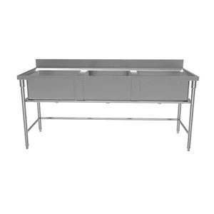 Worktable Portable Factory Direct Sales Commercial Working Table Stainless Steel Table Kitchen Heavy Duty thumbnail-1