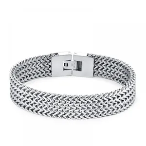 Fashion Men Cuban Bracelet Stainless Steel Women Bracelet On Hand For Couple Unisex Wrist Chain Jewelry thumbnail-1