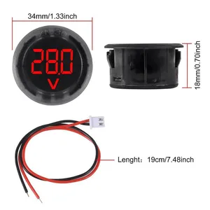Compact 12V Car Battery Monitor DC 4-100V Digital Voltmeter for RV and Truck thumbnail-2