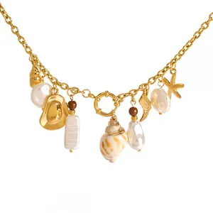 Minimalist Waterproof Stainless Steel Gold Necklace - Exquisite Custom Fashion Jewelry thumbnail-3