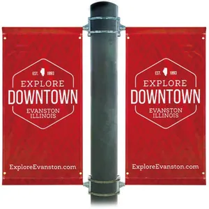 Custom Banner Street Light Pole Banners Double Sided Street Light Pole With Bracket Set Display Hanging Banner thumbnail-2