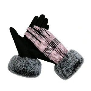 Luxury Designer Classic Wrist Warm Nylon Eco-Friendly Gloves Women Winter Daily Cycling Outdoor Accessories thumbnail-1