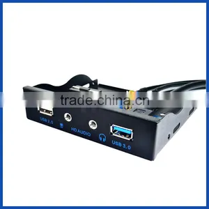 PANTO 3.5 Inch Floppy Drive Bay USB3.0+USB2.0 Hubs+HD Audio Mic 3.5mm PC Front Panel thumbnail-2