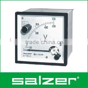 Salzer Brand Analog AC Voltmeter With Change Over Switch thumbnail-1