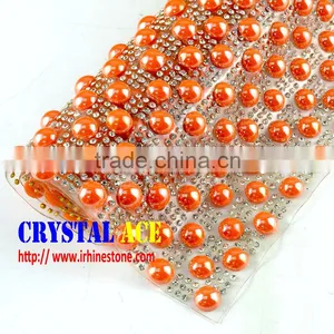 Wholesale Price Heat Transfer Ceramic Stone Mesh Trimming in Colors, Hot Fix Rhinestone Sheets Roll for Bag thumbnail-2