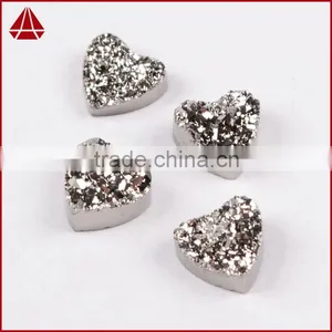Titanium Coating Agate Druzy Drusy Heart Cabochon Semi-precious Gemstone From China thumbnail-1
