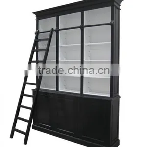 Anique Painting Reclaimed Wooden Bookcase With Ladder thumbnail-1
