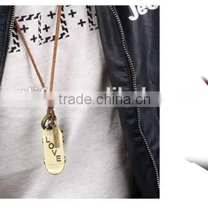 Men Style Fashion Engraving Love Genuine Leather Alloy Pendant thumbnail-6