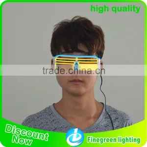 Hot Product EL Wire Sunglasses Sound Activated Light Up El Wire Glasses, EL Wire Shutter Shades Sunglasses thumbnail-1