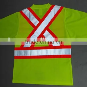 Hot Selling 2016 Safety Reflective Shirt Breathable Working Cloth Mesh Fabric SAFETY T-shirt With POcket thumbnail-4