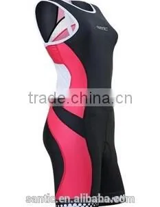 Santic Triathlon Skinsuit Women Singlet Skin Cycling Padded Tri Suit Clothing thumbnail-2