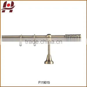 F119015-metal Iron Aluminium Stainless Steel Brass Plated Plain Twisted Extensible Telescopic Window Curtain Poles Rods Pipes thumbnail-1