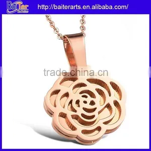 Wholesale Rose Gold Stainless Steel Heart Necklace Pendant Modern Pendant Necklace thumbnail-5