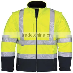 DETACHABLE HIGH VISIBILITY REFLECTIVE SOFTSHELL JACKET thumbnail-1